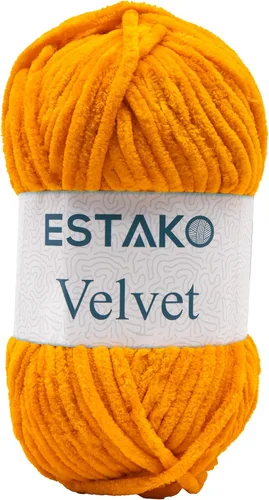 Miniatura 36 de Estako Manta de felpilla de terciopelo amigurumi para tejer y tejer, súper voluminosa, 3.53 oz (132 yardas) (1710 - naranja)