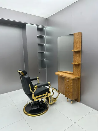 Miniatura 2 de MYS - Silla de peluquería vintage reclinable, hidráulica de alta resistencia, capacidad de 550 libras, respaldo ajustable de 160°, cuero resistente