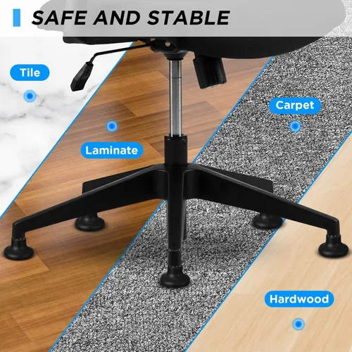 Miniatura 3 de Thyle 50 piezas de perfil bajo deslizadores de campana de repuesto para patas de silla de ruedas fijas estacionarias ruedas silla de oficina, ruedas