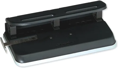 Miniatura 7 de Swingline Perforadora de 2 a 7 agujeros, semiajustable, perforadora de agujeros resistente, fácil al tacto, capacidad de perforación de 24 hojas