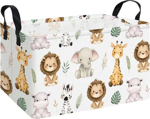 Miniatura 23 de Cesta de almacenamiento rectangular, lindo organizador de tela para juguetes de mascotas/niños, libros o ropa. Perfecta para habitaciones de niños