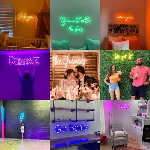Miniatura 6 de Letrero de neón personalizable – Letrero de neón grande personalizado para decoración de pared, dormitorio, boda, fiesta de cumpleaños, nombre
