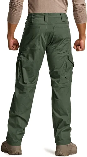 Miniatura 2 de CQR Men's Flex Ripstop Tactical Pants, Water Resistant Stretch Cargo Pants, Lightweight EDC Hiking Work Pants