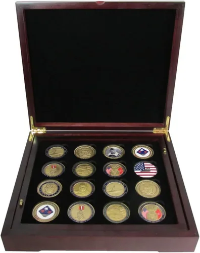 Miniatura 2 de Caja de exhibición de monedas de dos bandejas para cápsulas, certificadas, estilo losa o monedas de desafío, sin bandejas