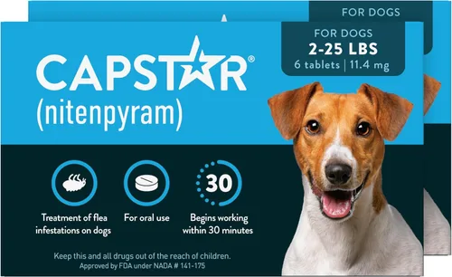 Miniatura 12 de Capstar (Nitenpyram) Tratamiento oral de pulgas de acción rápida para perros de 2 a 25 libras, tabletas de medicamentos recomendadas por