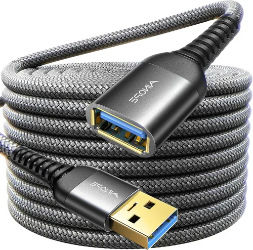 Miniatura 14 de AINOPE Cable de extensión USB, extensor USB, cable de extensión USB 3.0, cable macho a hembra, cable de alta transferencia de datos, compatible