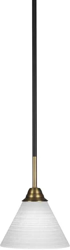 Miniatura 148 de Toltec Lighting Paramount - Mini colgante de 1 luz en acabado negro mate con cristal de arte perla de 7 pulgadas y estilo negro