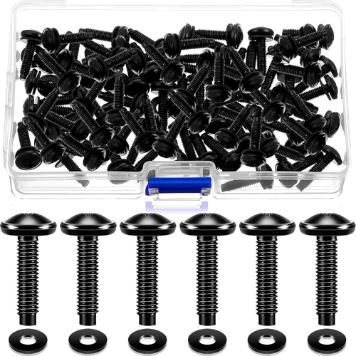 Miniatura 7 de Ripeng Juego de 50 tuercas jaulas M6 x 0.630 in para montaje en rack, tornillos y arandelas de acero inoxidable para rack y tuercas jauladas