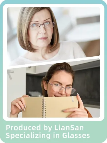 Miniatura 2 de LianSan Metal Zero Top - Gafas de lectura progresivas multienfoque para mujeres de media montura con bloqueo de luz azul, parte superior Rosa