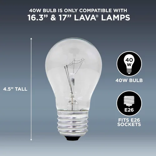 Miniatura 2 de Foco de recambio para lámparas de lava, 2 unidades, 5032-6, 40watts, 120 volts