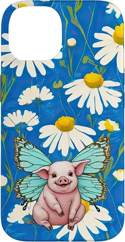 Miniatura 4 de Adorable pig piglet with butterfly wIngs daisy flower sweet Case for iPhone 12 mini