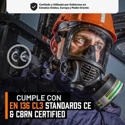 Miniatura 5 de MIRA Safety M Certificada CBRN Máscara de Gas de Rostro Completo Respirador Reutilizable de Grado Profesional (Máscara CM-6M CON Sistema de Beber)