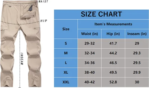 Miniatura 7 de Men's Hiking Cargo Work Pants Waterproof Lightweight Quick Dry Outdoor Fishing Travel Mountain Tactical Pants