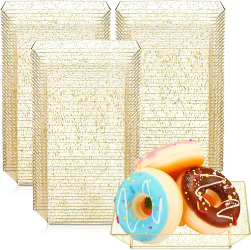 Miniatura 7 de Nuogo 300 platos cuadrados de plástico para postre de 3.6 pulgadas, platos desechables cuadrados para fiestas, mini platos de muestra