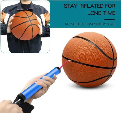 Miniatura 4 de Paquete de 12 pelotas de baloncesto inflables de 29.5 pulgadas, tamaño oficial 7, con inflador para hombres, para exteriores, interiores