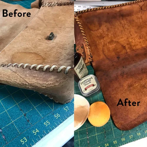 Miniatura 6 de Leather Milk Bálsamo reparador, acondicionador profundo para cuero. Repara cuero seco, agrietado y rayado. Natural, no tóxico. Fabricado en EE. UU.