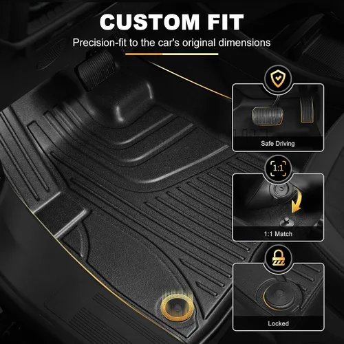 Miniatura 2 de AOMSAZTO Alfombrillas para piso para Chevy Malibu 2016-2025 - Protección para todo tipo de clima para la 1ª y 2ª fila, forro para automóvil