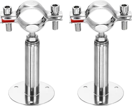 Miniatura 20 de HARFINGTON 2 piezas de montaje en pared de montaje en techo de acero inoxidable 304 abrazadera de soporte de tubo ajustable para tubo OD 1"-1.1