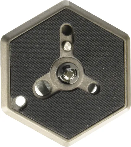 Miniatura 2 de Manfrotto 030VHS- 14 Placa hexagonal de liberación rápida con pin de localización VHS de 1/4 pulgadas - Reemplaza 3159