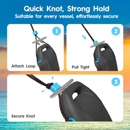 Miniatura 3 de AWEMUFA Defensas de Barco Fáciles de Instalar Parachoques para Atraque Defensa Ideal para Pontón, Lobina, Moto Acuática y Barcos de Pesca Gris