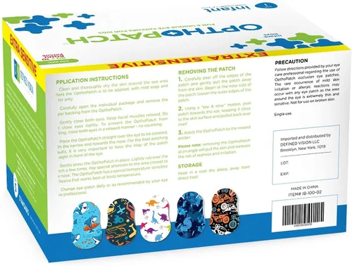 Miniatura 6 de Opthopatch Parches oculares para bebés – Adhesivo extra sensible – Diseño para niños [Serie II] – 100 unidades + 3 gráficos de recompensa