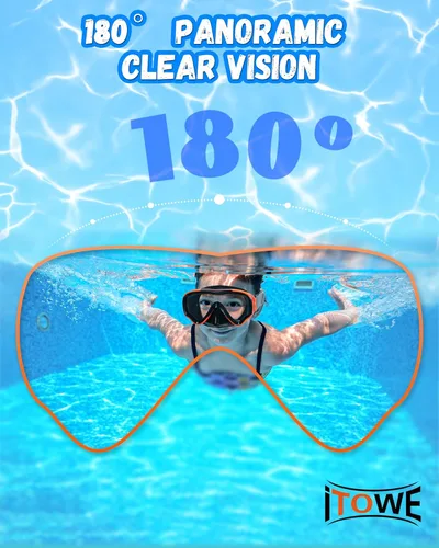 Miniatura 6 de Gafas de natación para niños con correa de tela para niños de 3 a 15 años, gafas de natación a prueba de fugas con cubierta nasal, vista clara