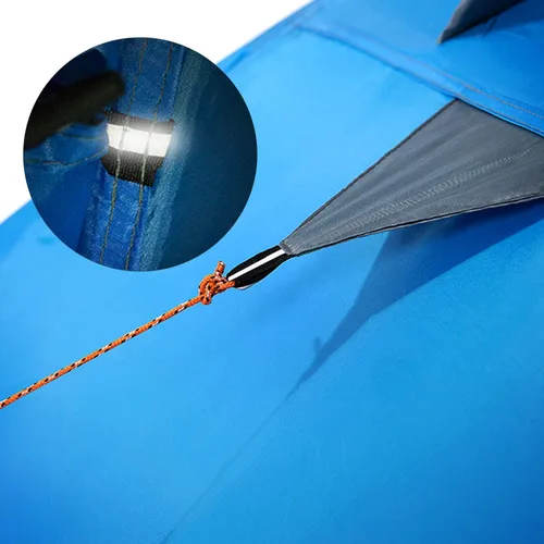 Miniatura 8 de BISINNA Tienda de campaña para 2/4 personas, tienda de campaña ligera para mochileros, impermeable, resistente al viento, dos puertas, fácil Azul
