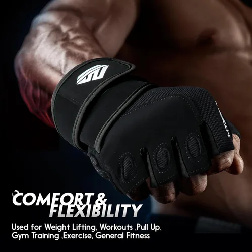 Miniatura 4 de Guantes de Entrenamiento Guantes de Gimnasio Guantes de Levantamiento de Pesas para Hombres y Mujeres con Almohadilla Completa en la Palma, Soporte