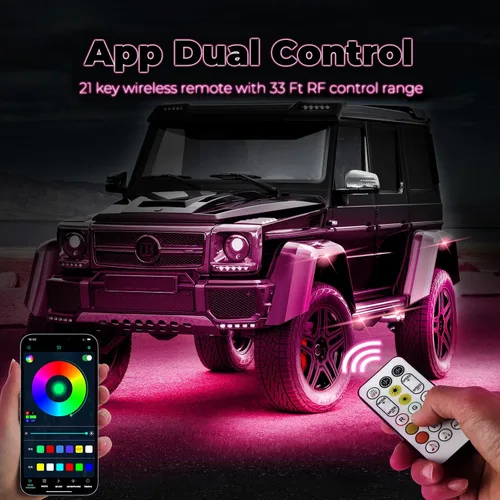 Miniatura 7 de 4 cápsulas de luces RGB de ángulo completo compatibles con camiones de 12 V, Jeep, UTV, SUV, ATV, barco, carrito de golf, impermeable, multicolor