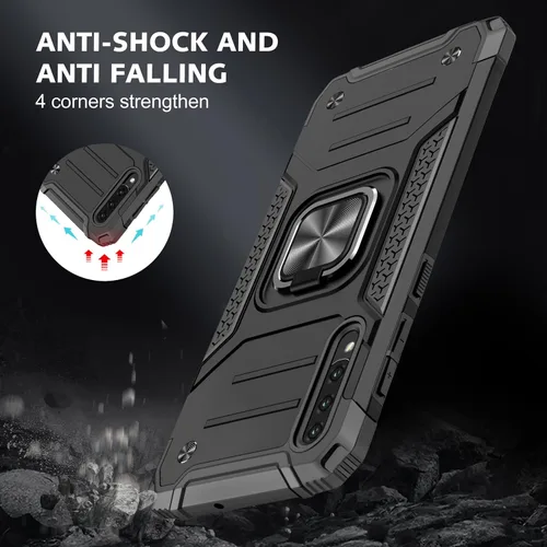 Miniatura 4 de Dionsibei Funda para Samsung Galaxy A50 A50S A30S grado militar con función atril incorporada, soporte de armadura resistente a prueba de golpes