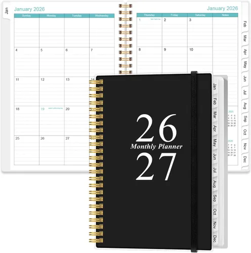 Miniatura 10 de Agenda mensual 2026-2027 – Agenda mensual de enero de 2026 a junio de 2027, dos páginas por mes, 18 calendarios/agendas mensuales con pestañas