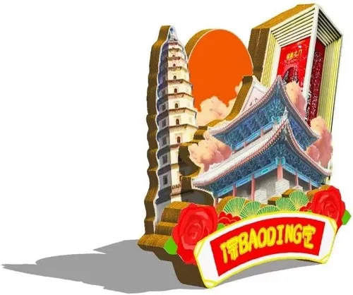 Miniatura 2 de China Baoding imán de nevera de madera 3D monumentos de viaje coleccionables recuerdos decoración hecha a mano -518