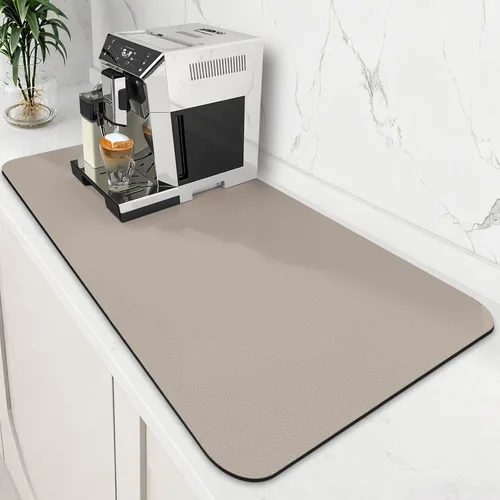 Miniatura 26 de WISELIFE Tapete de café súper absorbente para secar platos, accesorios de barra de café, combina con máquina, tapetes de secado grandes para Negro