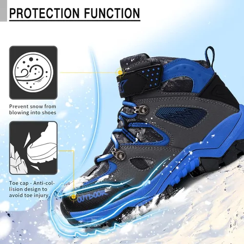 Miniatura 4 de Littleplum Botas de nieve para niños, impermeables, antideslizantes, para senderismo, al aire libre, unisex, para niños pequeños y grandes