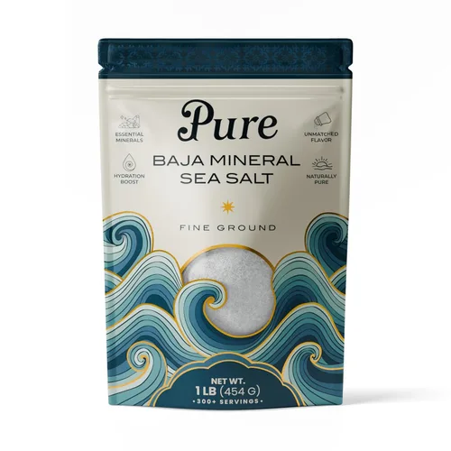 Miniatura 8 de Sal marina mineral pura de Baja, molida fina, 0.6 lb. 100% orgánica, sin refinar, rica en minerales, baja en sodio, para cocinar, finalizar