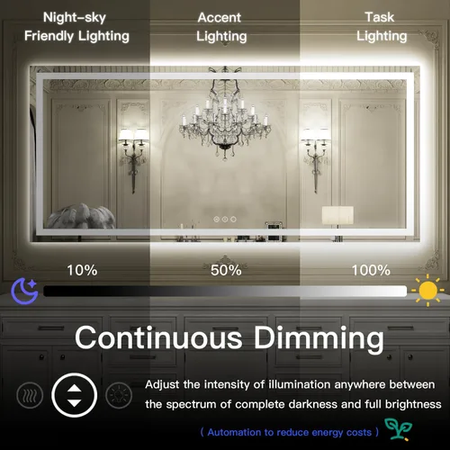Miniatura 5 de ISKM Espejo LED de 32 x 32 pulgadas para baño, espejo de tocador iluminado para luces delanteras de pared + espejo de baño LED retroiluminado