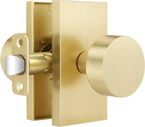 Miniatura 10 de EHOMEWARE Paquete de 2 pomos para puerta de paso para interiores, pomos de puerta negros para armario/pasillo, manija de puerta redonda sin