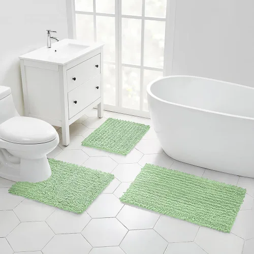 Miniatura 75 de Walensee Alfombra de baño antideslizante (24x17 pulgadas, rosa polvoriento) absorbente de agua, súper suave, lanuda de felpilla, lavable a máquina
