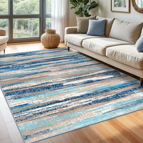 Miniatura 110 de Alfombra de pasillo moderna Lansny 2 x 6 pulgadas, alfombra de cocina lavable verde mostaza multicolor, alfombra antideslizante suave para pasillo