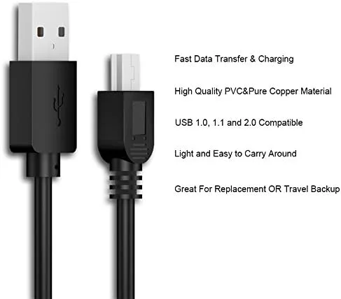 Miniatura 4 de MaxLLTo Cable de repuesto USB 2.0 de 3 pies para transferencia y cargador 2 en 1 para Canon Elura Series Canon ELURA 40MC, Elura 50, Elura 60, Elura