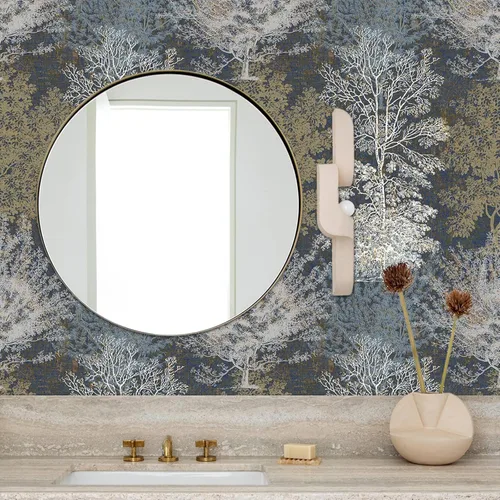 Miniatura 7 de Papel tapiz vintage para despegar y pegar, diseño de árbol dibujado a mano para baño, paredes de dormitorio, armarios, estantes, mural de papel
