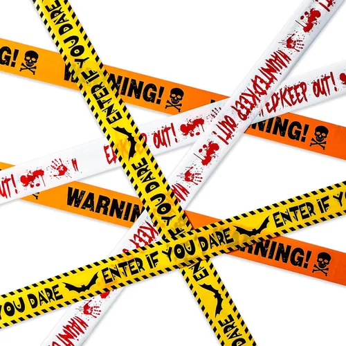 Paquete de 3 cintas de terror de Halloween – Advertencia – Enter If You Dare – Haunted Keep Out, decoración de Halloween de 3 pulgadas x 90 pies,