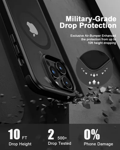 Miniatura 3 de Mobnano Funda para iPhone 13 Pro, compatible con MagSafe, funda transparente con anillo magnético, diseño multicolor protector a prueba de golpes
