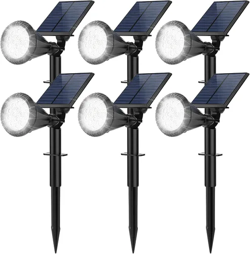 Miniatura 18 de Focos solares para exteriores, cambio de color, 7 modos/14 luces LED solares para exteriores, impermeables, RGB multicolor, luces solares