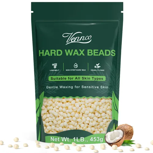 Miniatura 17 de Kit de perlas de cera dura Vennco para depilación, 36 piezas de perlas de cera para todo el cuerpo, cara y bikini brasileño, aloe, lavanda, flor