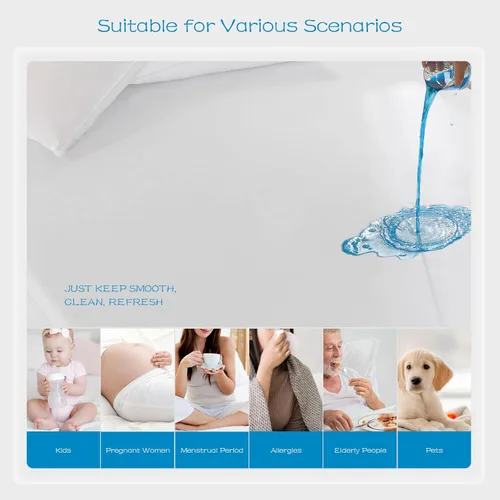 Miniatura 5 de GRT Paquete de 1 Protector de Colchón 100% Impermeable Tamaño Full, Cubierta de Colchón Impermeable Transpirable y Silenciosa Ajustable con Bolsillo