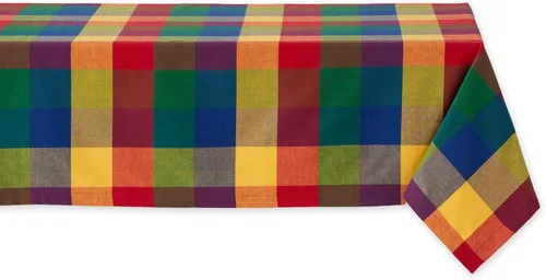 Mantel DII 100 % algodón, lavable a máquina, para cena o picnic Verificación de verano