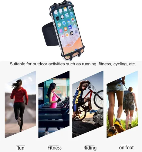 Miniatura 5 de Soporte universal para teléfono celular, para correr, caminar, rotación de 360°, antebrazo, muñeca, entrenamiento, deportes, brazo, para Samsung