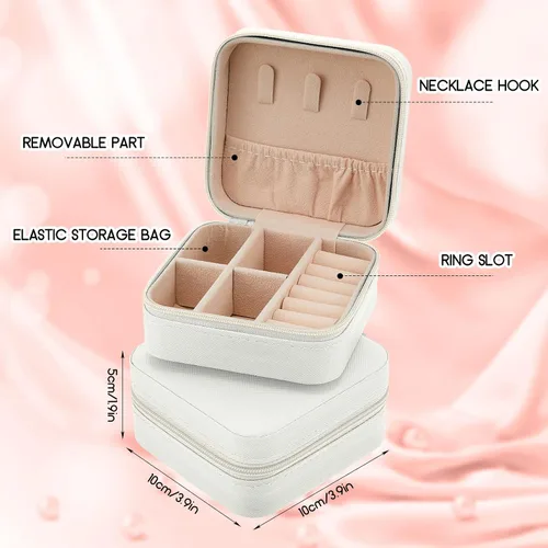 Miniatura 33 de Joyero de viaje de 12 piezas, cajas de regalo de dama de honor, organizador de viaje, pequeño joyero, mini organizador de almacenamiento, caja