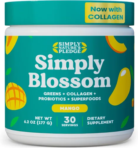 Miniatura 13 de Simply Blossom Nutrition Daily Greens & Superfood Powder + Colágeno + Probióticos para la salud digestiva de las mujeres y alivio de la hinchazón.